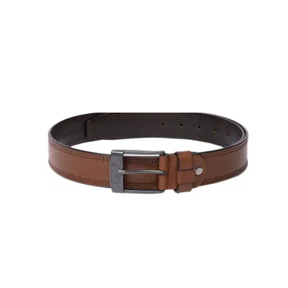 LEVI’S Men’s Tan Genuine Full-Grain Leather Belt – Casual Wear