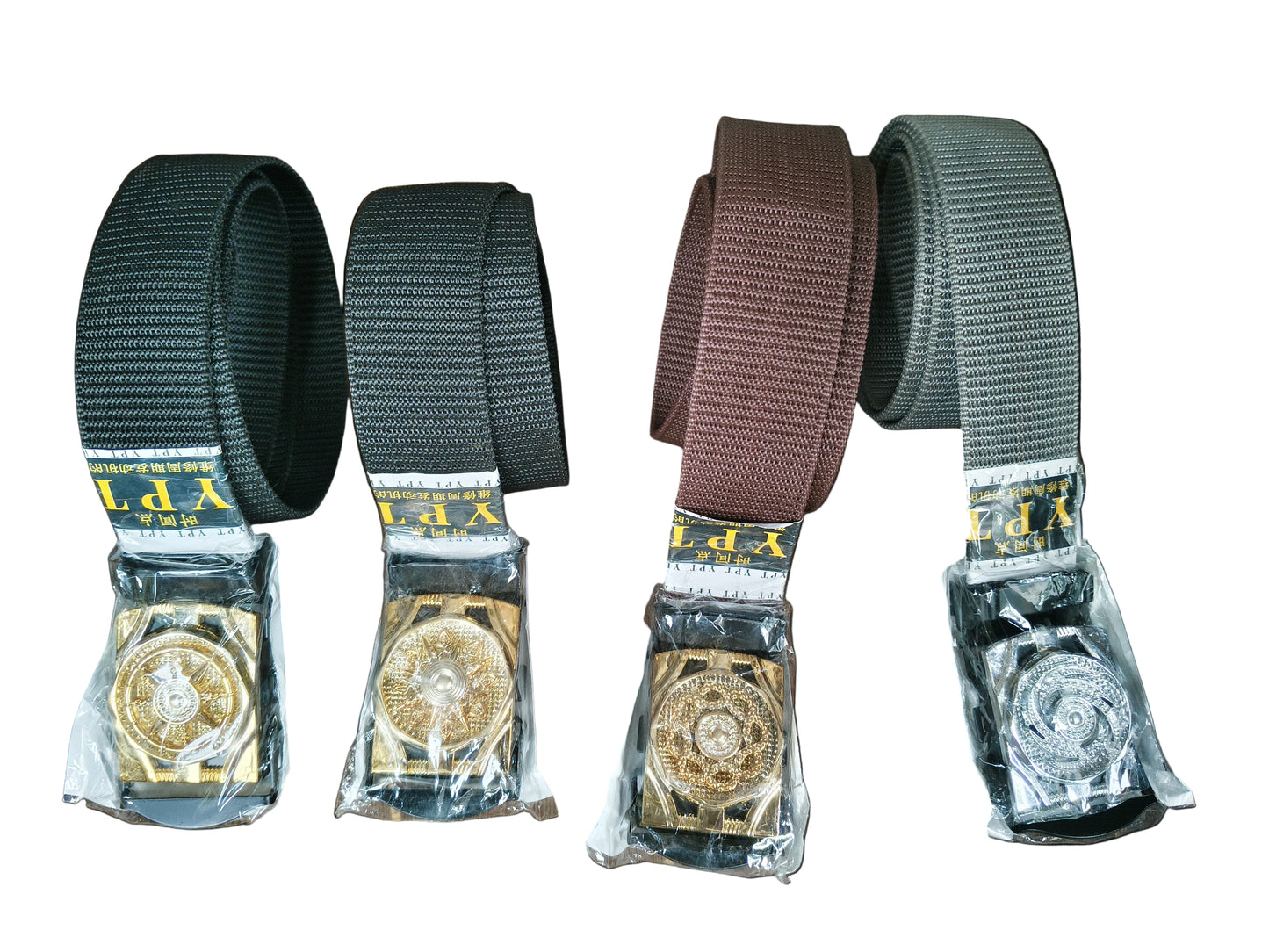 Silver Metallic Webbing Belt with Automatic Buckle – Unisex