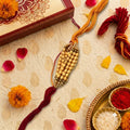 Premium Handmade Beaded Rakhi Gift Box (Half Dozen Pack) | Designer Pearl Rakhi Set for Brother
