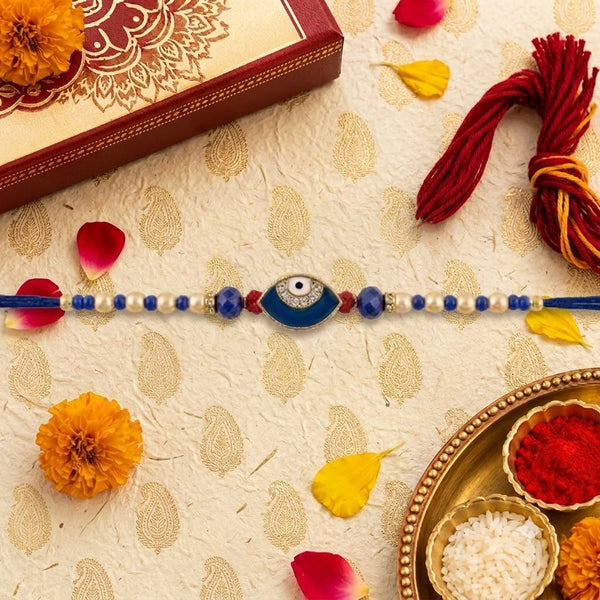 Buy Evil Eye Rakhi Online | Premium Blue Bead Rakhi for Brother