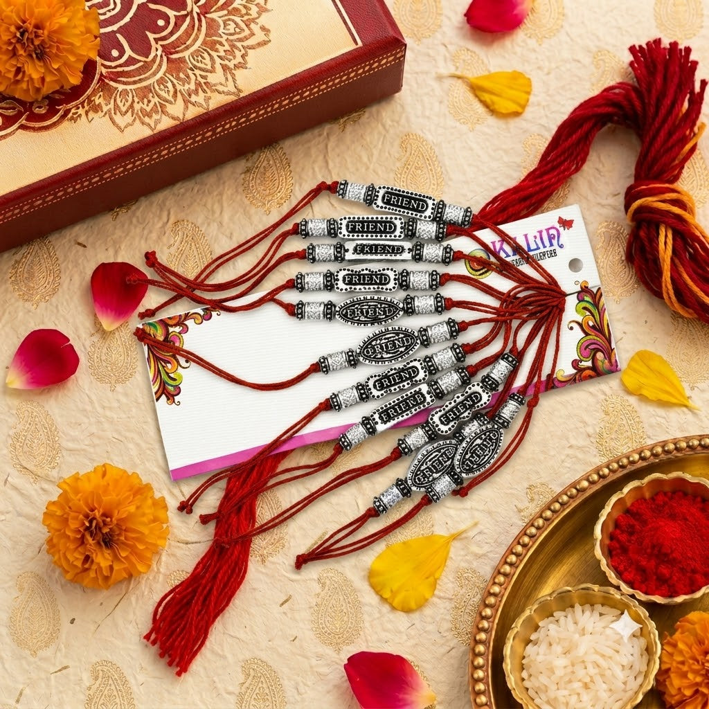 Friend Rakhi Bracelet for Raksha Bandhan | Stylish Silver Friendship Rakhi