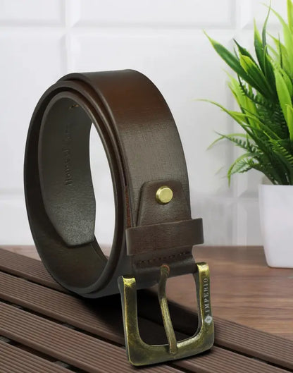 Men’s Casual, Formal & Party Brown Genuine Leather Belt – Ajanta