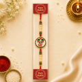 Elegant Ram Rakhi with Pearl Beads & Traditional Om Design Rakhi