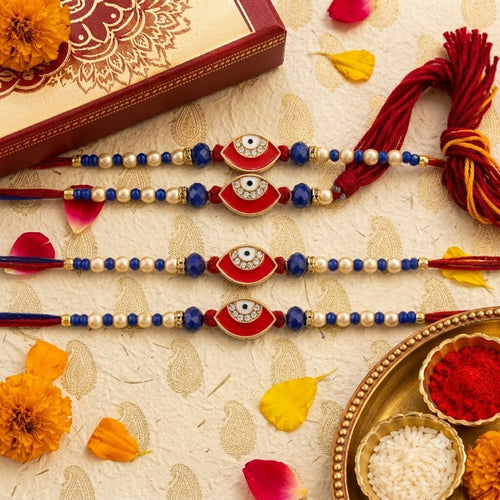 Buy Evil Eye Rakhi Online | Premium Blue Bead Rakhi for Brother