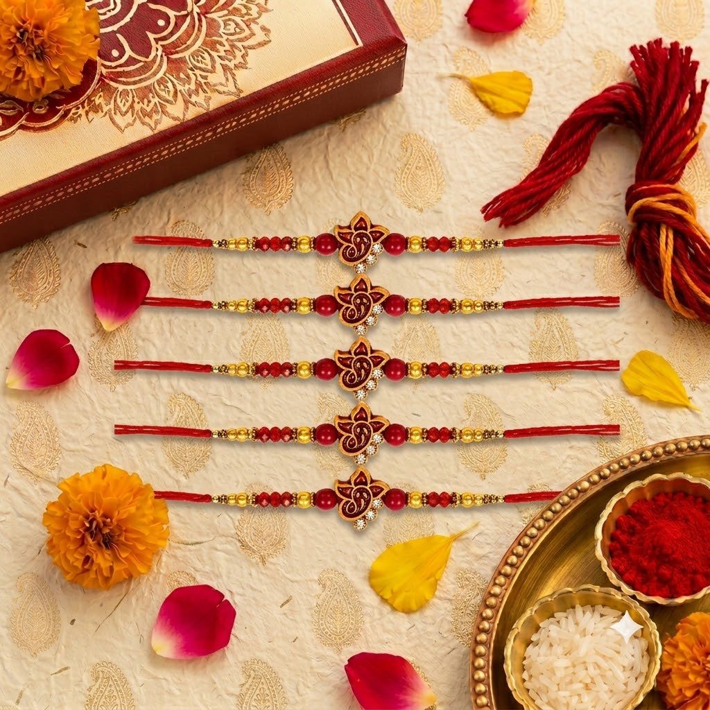 Handmade Lord Ganesha Rakhi | Premium Designer Rakhi for Brother