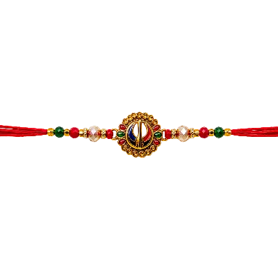 Sikh Khanda Symbol Designer Rakhi Set for Brother