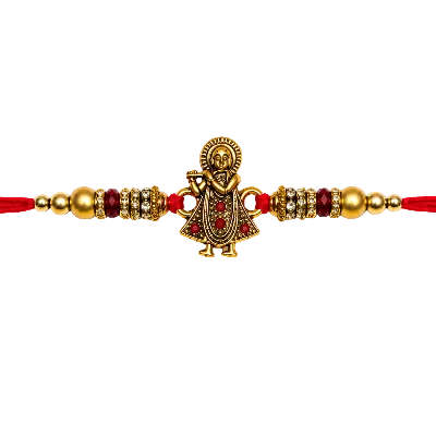 Premium Lord Krishna Rakhi | Designer Stone Rakhi for Brother