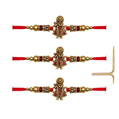 Premium Lord Krishna Rakhi | Designer Stone Rakhi for Brother
