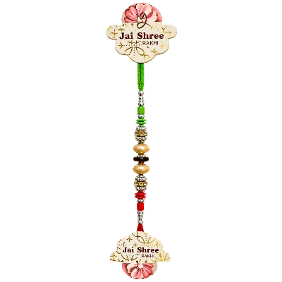 Jai Shree Beaded Designer Rakhi Pack of 4 | Traditional Raksha Bandhan Threads