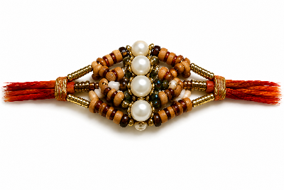 A traditional Indian beaded wristband or rakhi