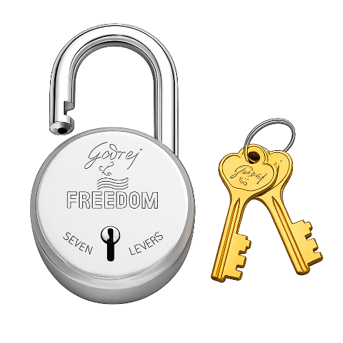 Silver Samta Normal Round Padlock, Chrome