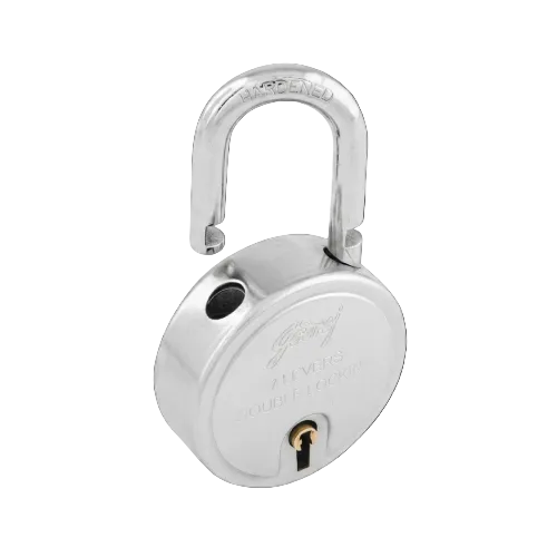 Godrej Round 7 Lever 65mm Padlock 3 Keys Door Toolbox Shutter Shops Silver