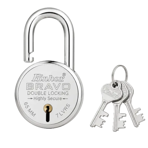 A silver metal padlock with a shackle open