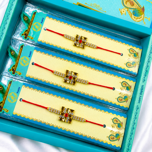 A boxed set of four decorative Rakhi bracelets