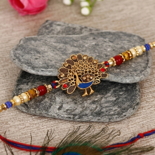 Red Antic Designer Rakhi Assorted Rakhi Set