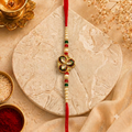 Premium Floral Designer Rakhi Gift Box | Pearl & Meenakari Rakhi Set
