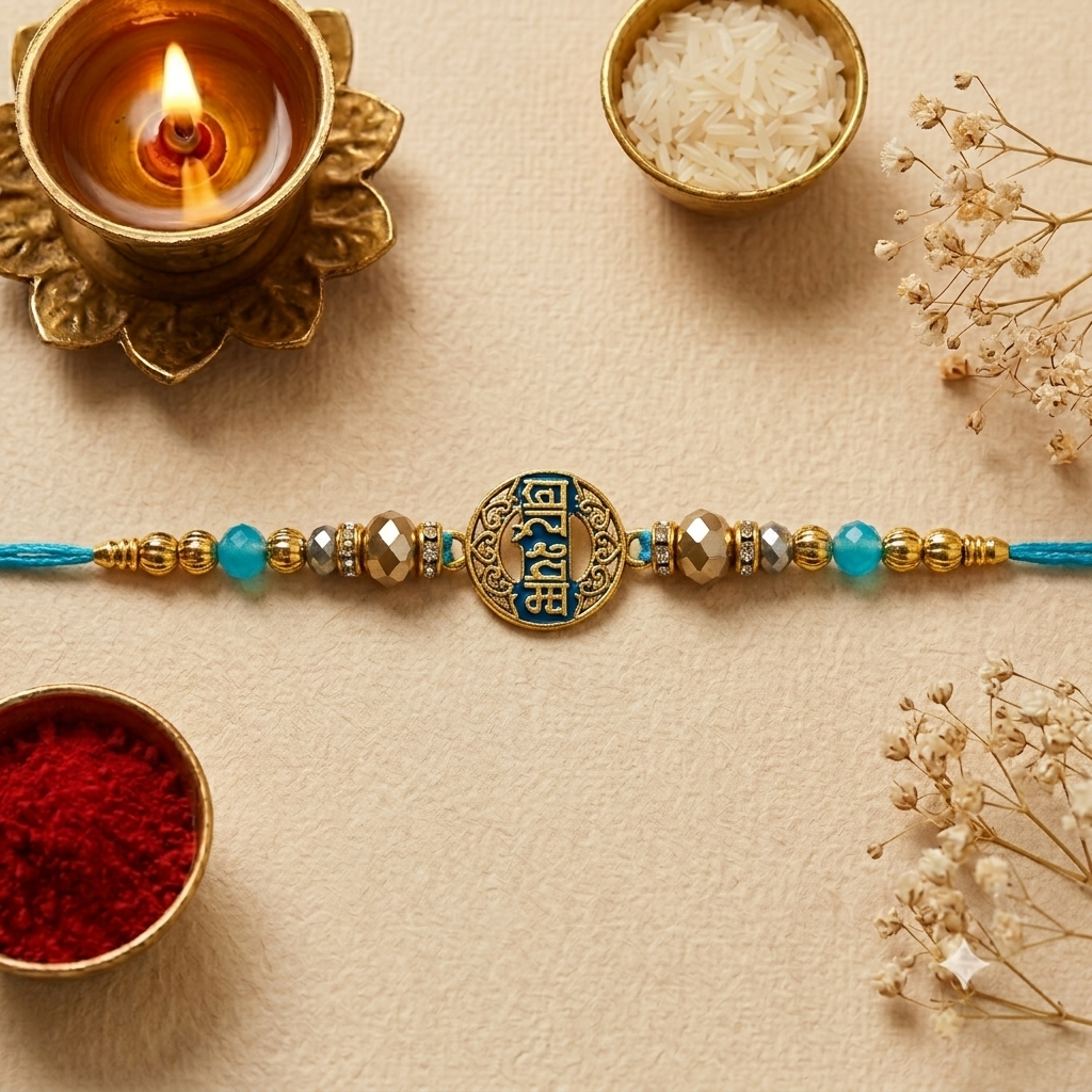 Designer Bhai Rakhi with Beads | Premium Raksha Bandhan Rakhi