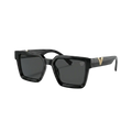 Premium Black Square Sunglasses with Gold V Accent