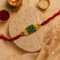 Handmade Green Crystal Beaded Rakhi for Brother | Traditional Designer Rakhi
