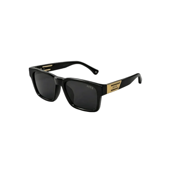 Premium Black & Gold Rectangular Sunglasses – Luxury Statement Eyewear