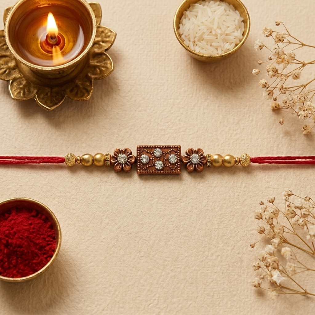 Designer Stone Beads Rakhi for Brother | Premium Raksha Bandhan Rakhi
