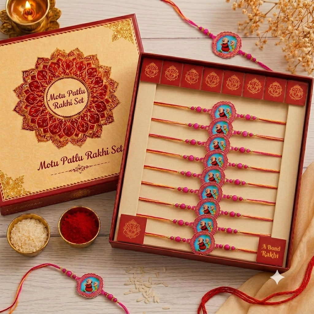 Kids Cartoon Rakhi Gift Box | Premium Designer Character Rakhi Set for kids