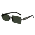 Premium Black Rimless Rectangular Sunglasses for Men & Women