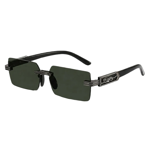 Premium Black Rimless Rectangular Sunglasses for Men & Women