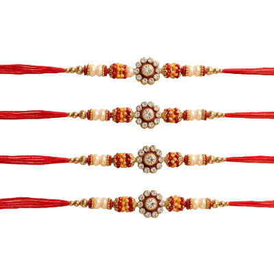 Designer Pearl & Bead Rakhi for Brother | Premium Raksha Bandhan Rakhi