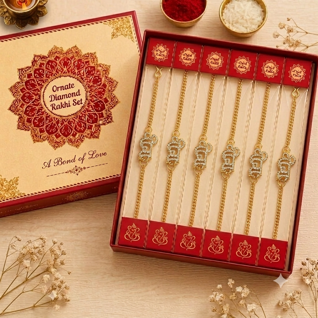 Shree Gold Chain Rakhi Bracelet for Brother | Designer Rakhi