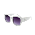Premium White Square Sunglasses – Purple Gradient Lenses