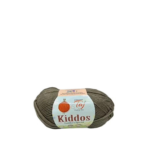 Ball of yarn with a label on a white background