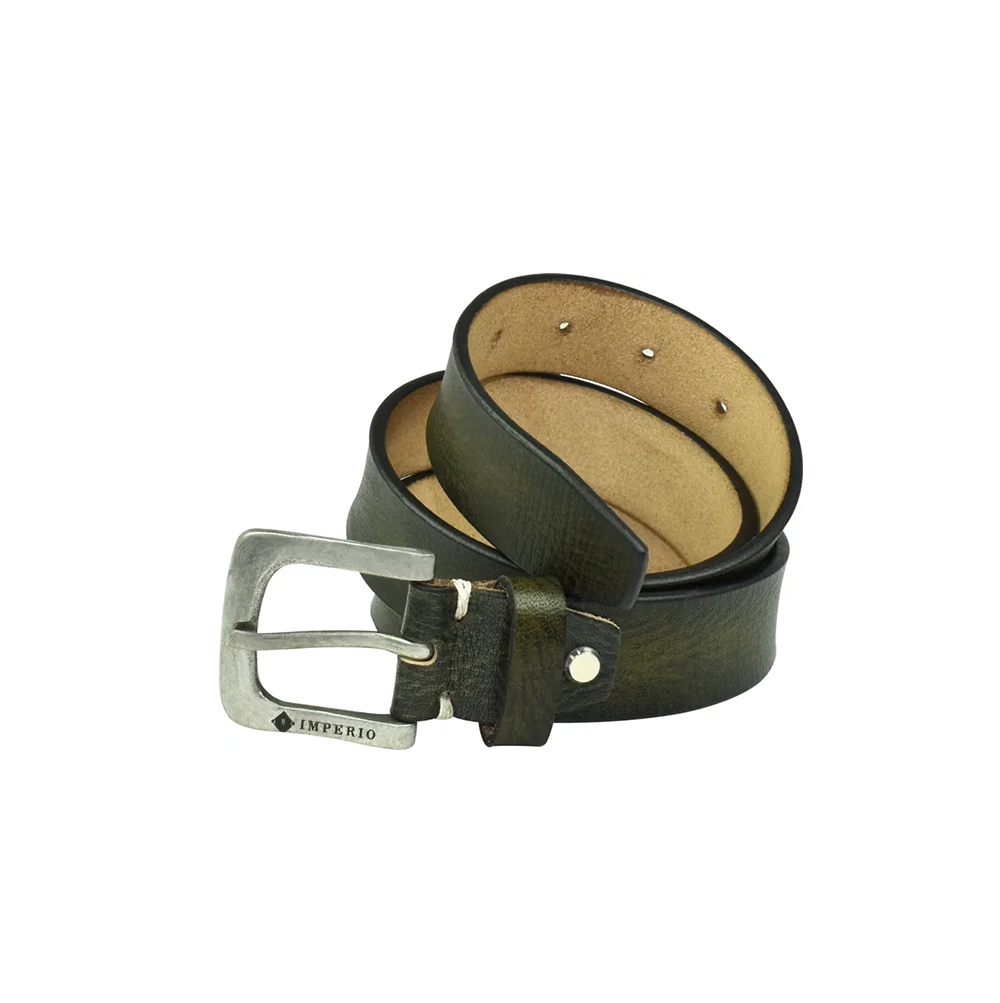 AJANTA Men’s Green Genuine Full-Grain Leather Belt – Casual, Formal & Party Wear