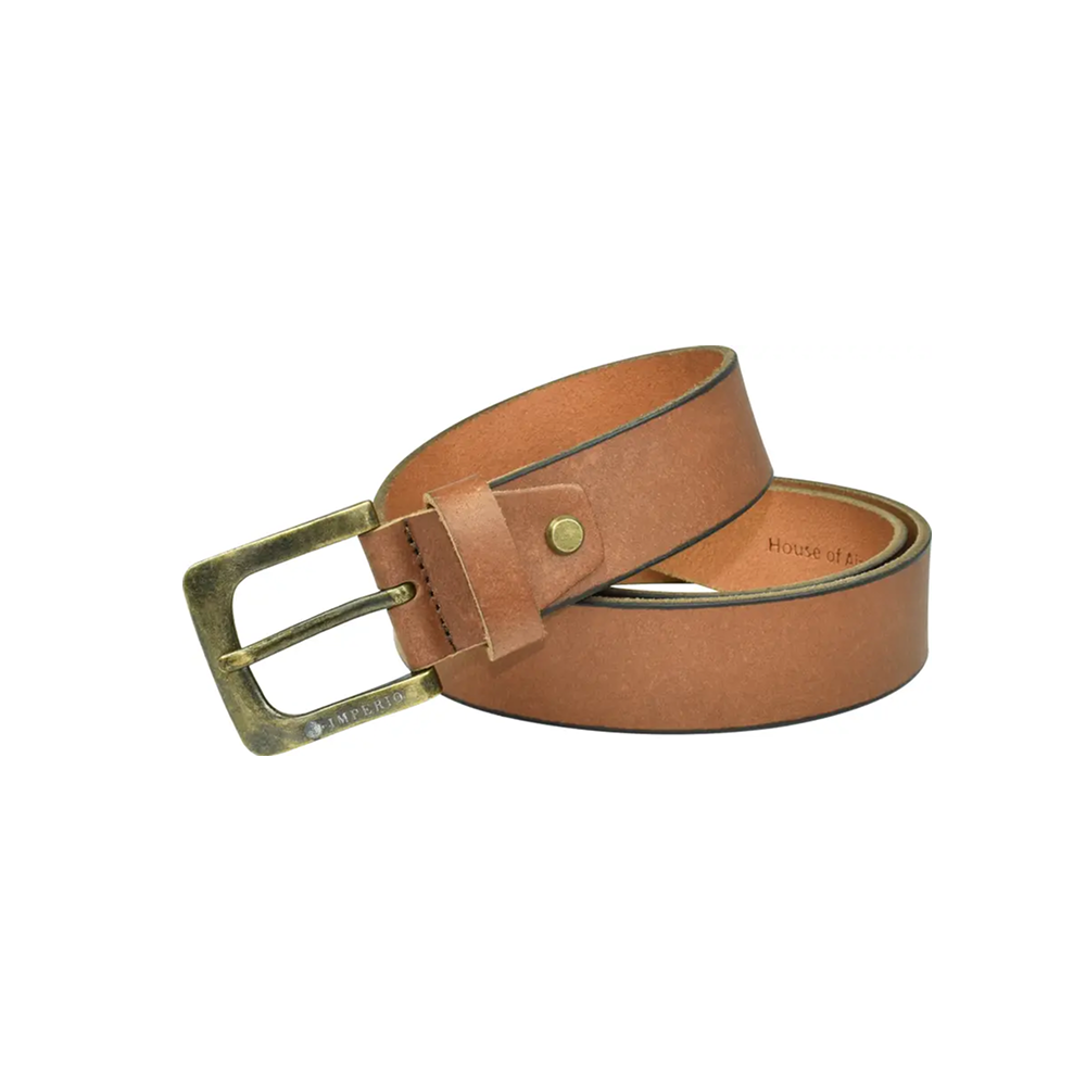 AJANTA Men’s Brown Genuine Full-Grain Leather Belt – Casual, Formal & Party Wear