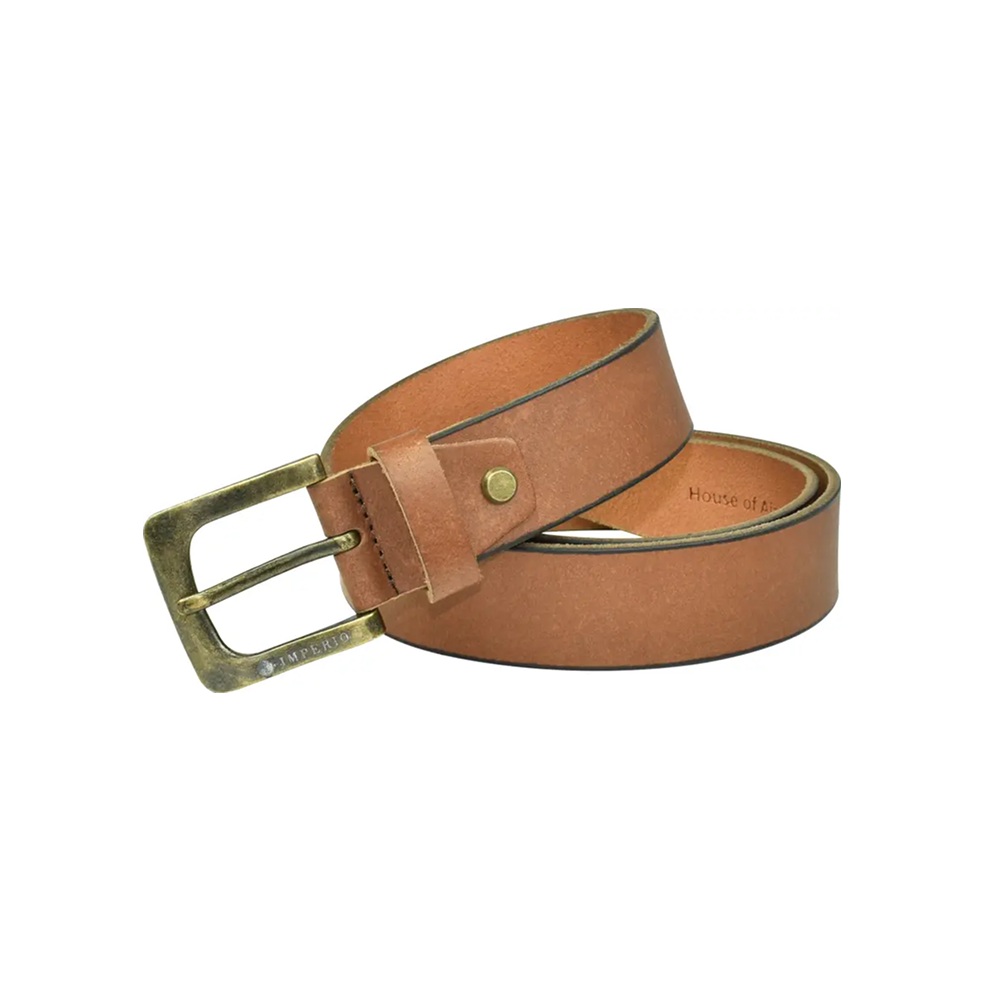 AJANTA Men’s Brown Genuine Full-Grain Leather Belt – Casual, Formal & Party Wear