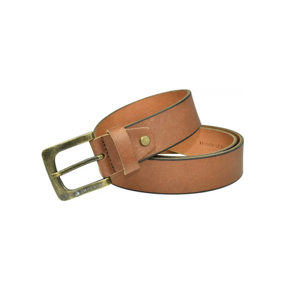 AJANTA Men’s Brown Genuine Full-Grain Leather Belt – Casual, Formal & Party Wear