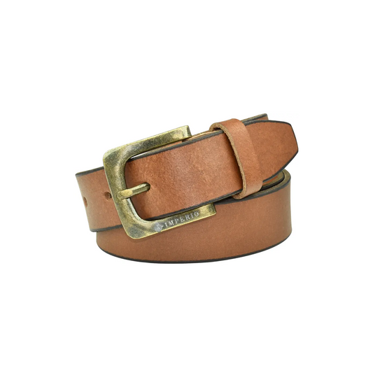 AJANTA Men’s Brown Genuine Full-Grain Leather Belt – Casual, Formal & Party Wear