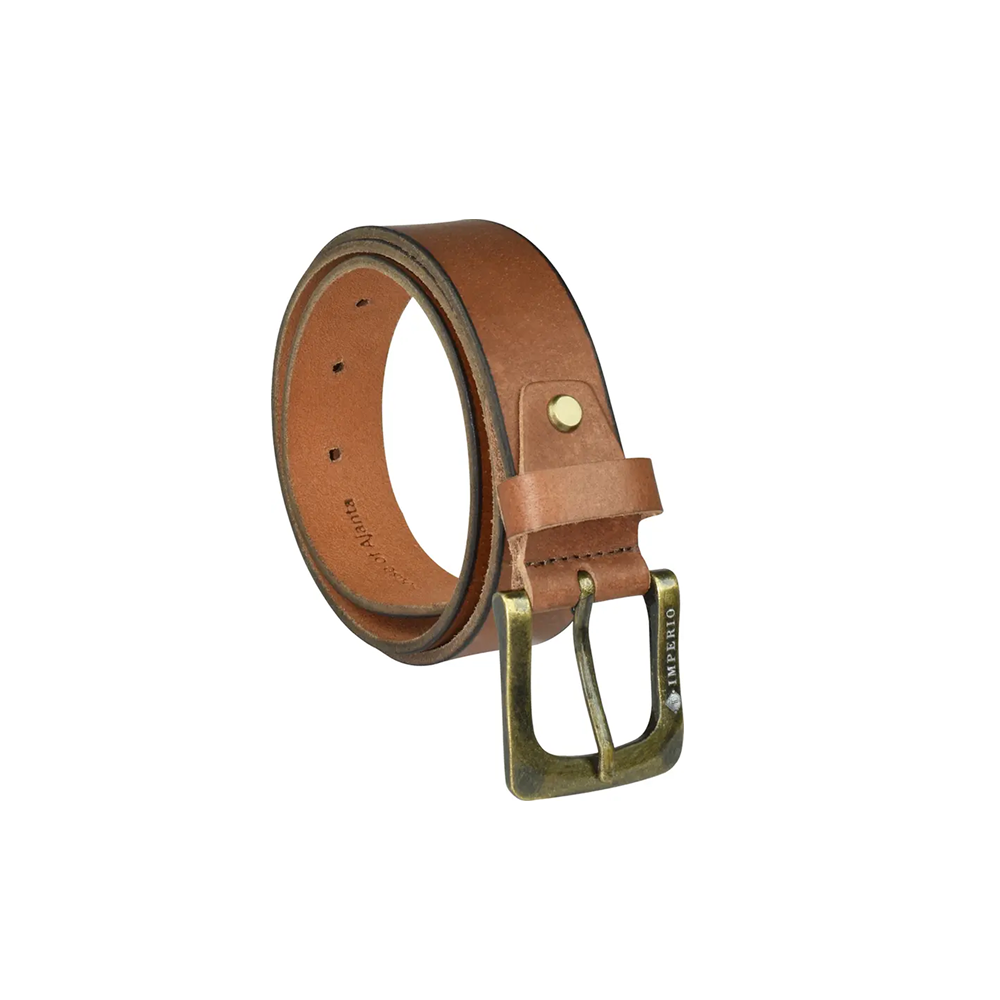 AJANTA Men’s Brown Genuine Full-Grain Leather Belt – Casual, Formal & Party Wear