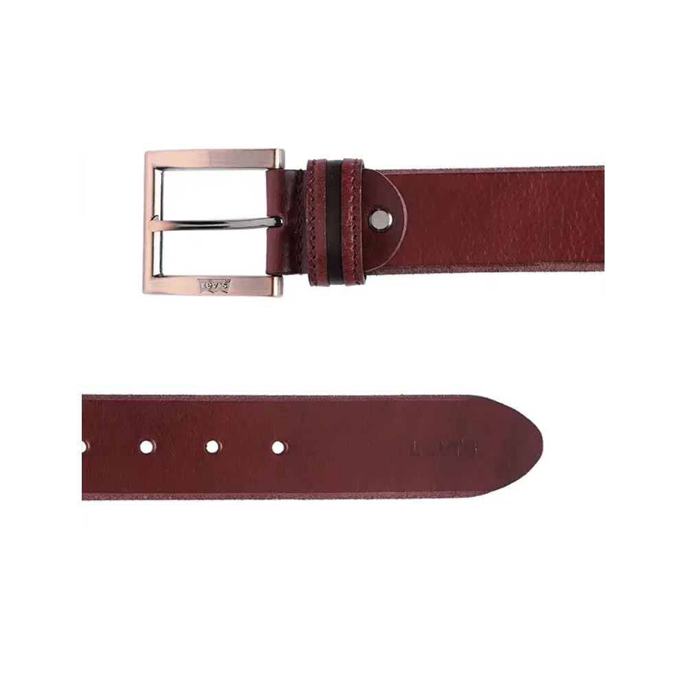LEVI’S Men’s Red Genuine Full-Grain Leather Belt – Casual Wear