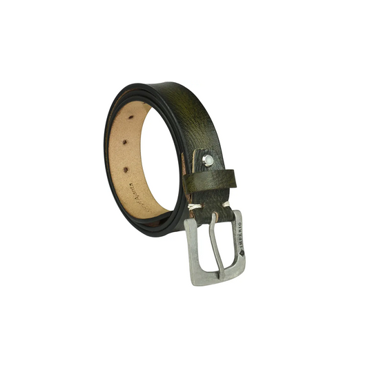 AJANTA Men’s Green Genuine Full-Grain Leather Belt – Casual, Formal & Party Wear