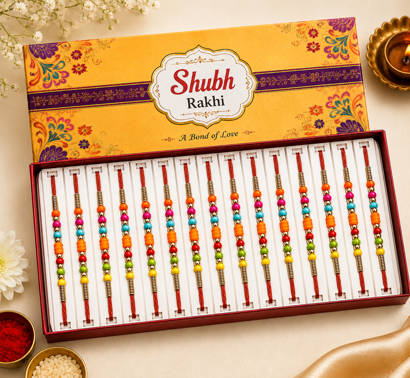 Colorful Designer Rakhi | Multicolor Beaded Rakhi