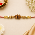 Traditional Elephant Rakhi | Red Thread & Golden Beads
