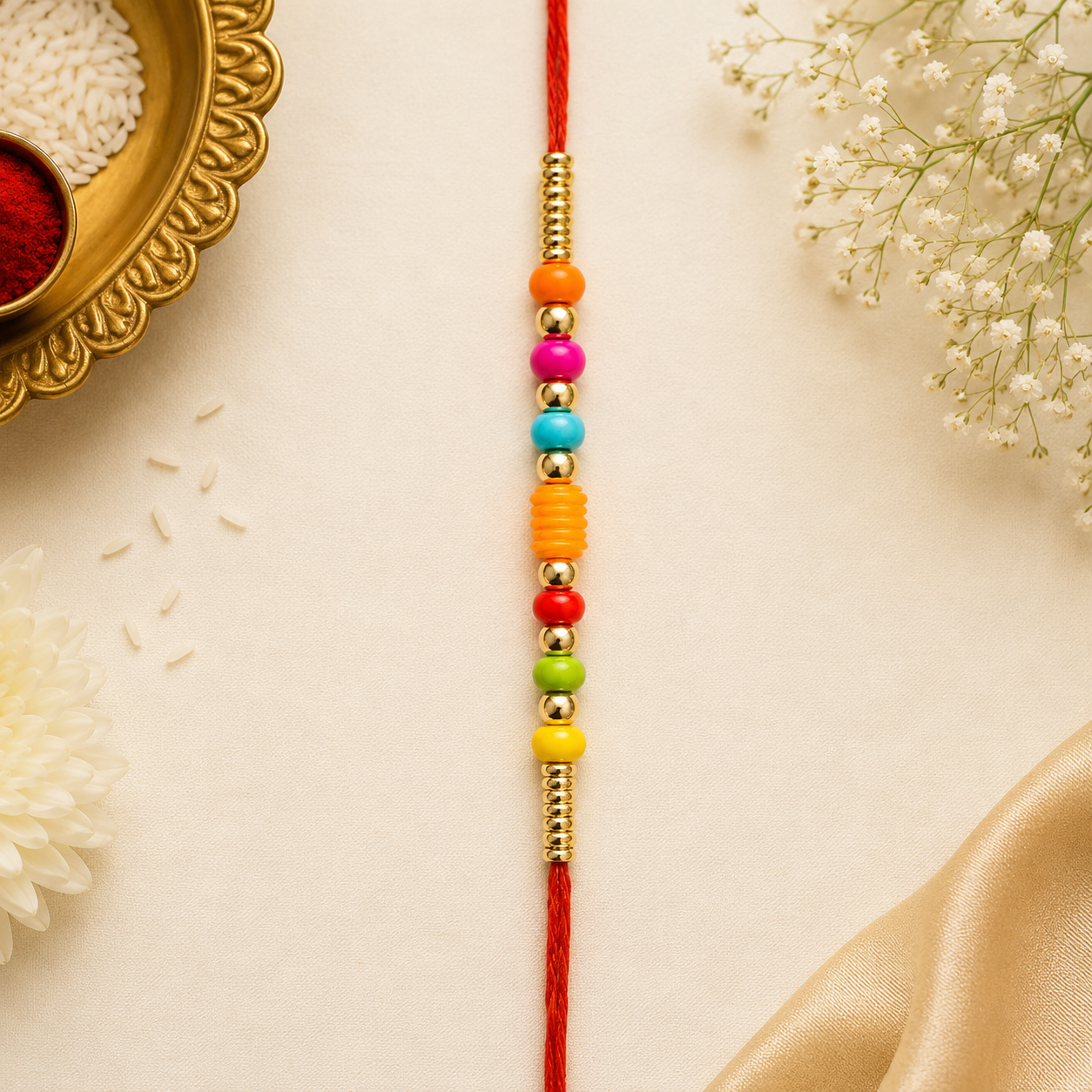 Colorful Designer Rakhi | Multicolor Beaded Rakhi