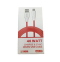 40W Fast Charging V8 Micro USB Data Cable