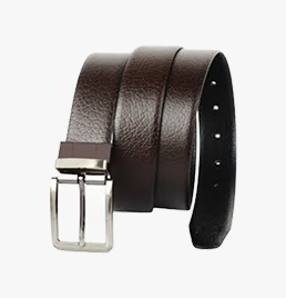 Black Genuine Leather Men’s Reversible Belt