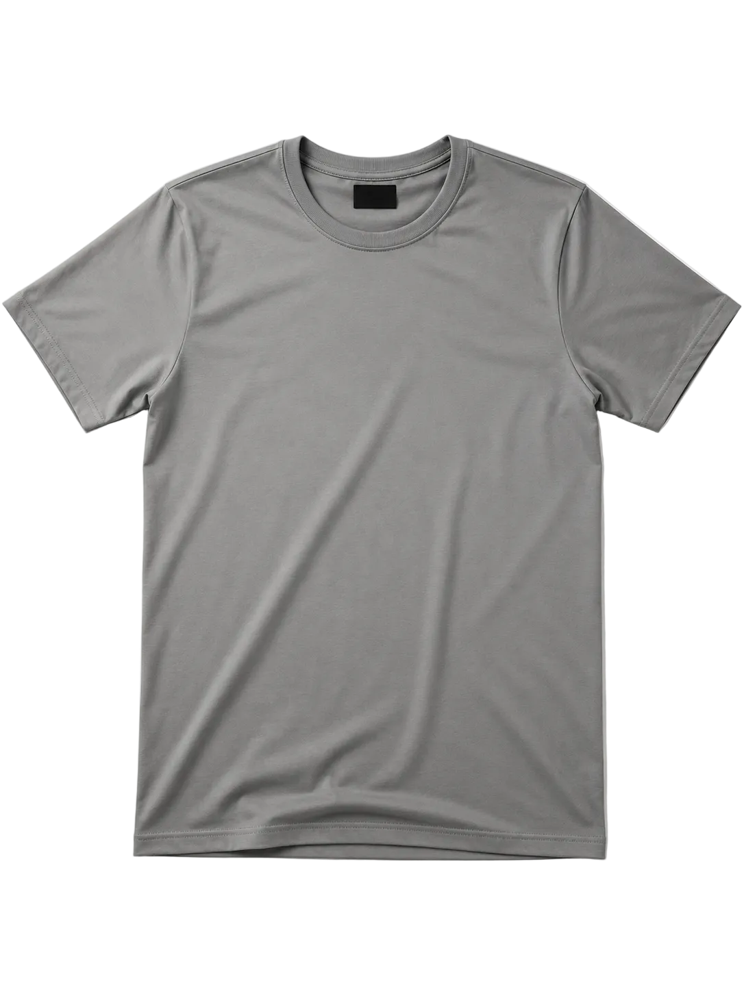 A plain white short-sleeve crewneck t-shirt