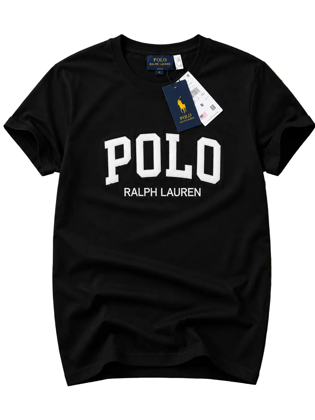 A black short-sleeve crewneck t-shirt by Polo Ralph Lauren