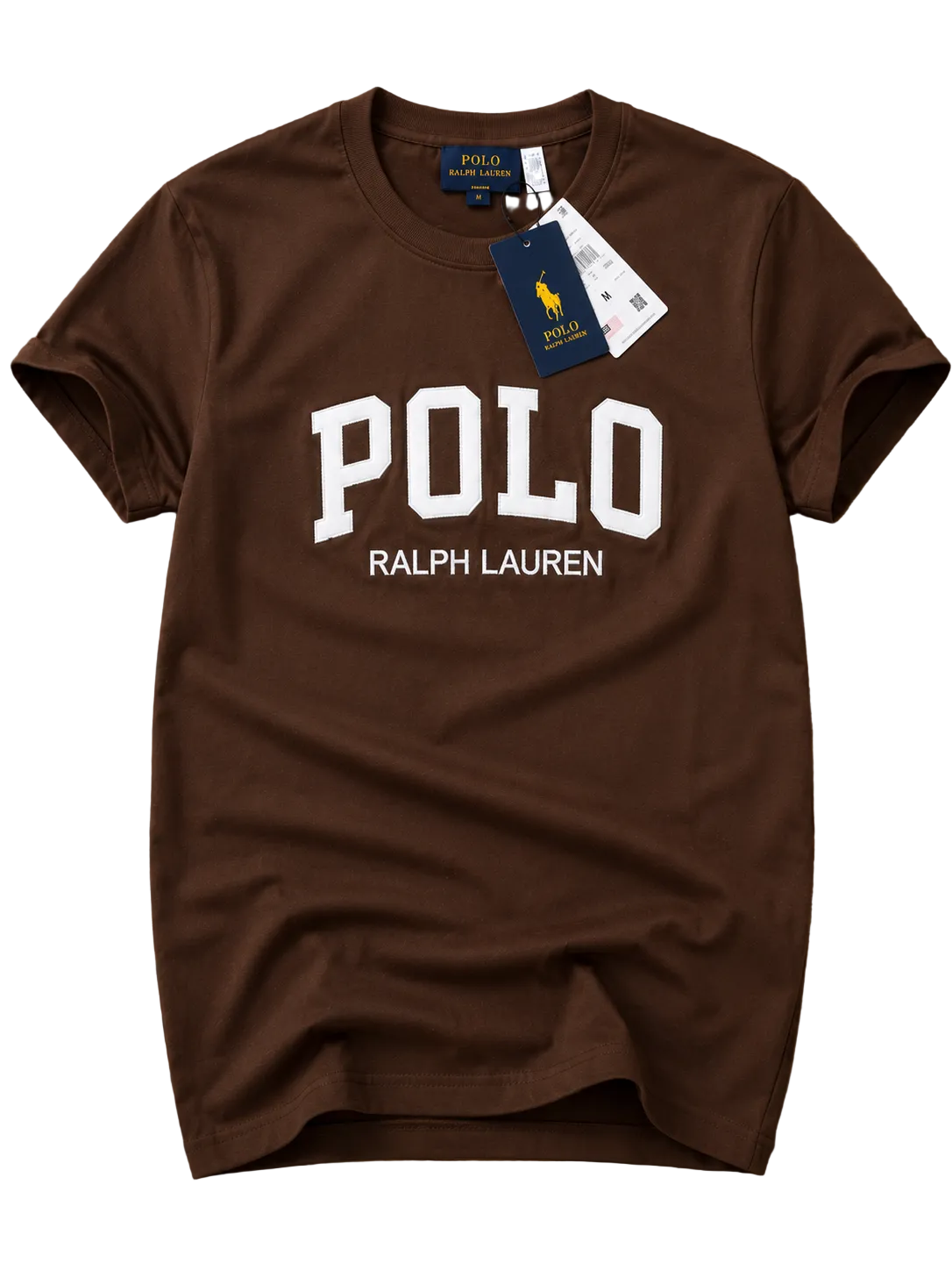 A brown short-sleeve crewneck t-shirt by Polo Ralph Lauren