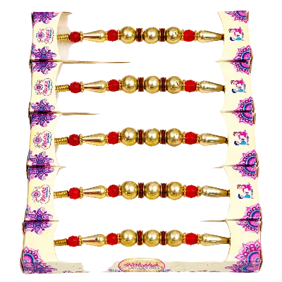 Traditional Golden Beads Rakhi for Brother | Designer Raksha Bandhan Rakhi
