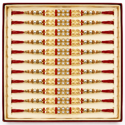 12 Designer Rakhi Pack | Premium Raksha Bandhan Rakhi Set